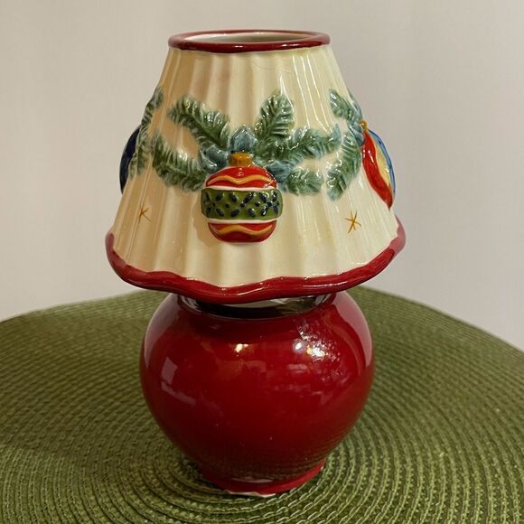 Pfaltzgraff Holiday Garland Tea Light Lamp NWT - Picture 6 of 11